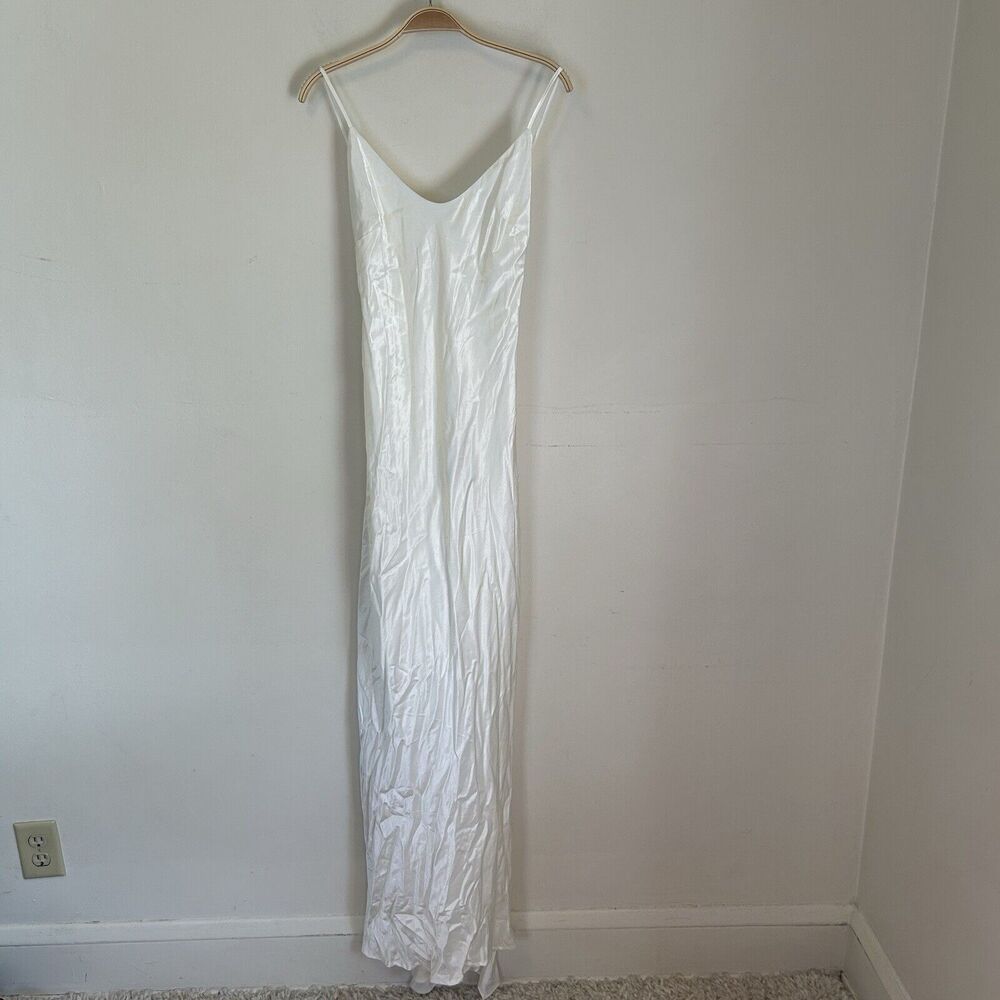Meshki Kailey Dress Low Back Maxi Detachable Bow Train Wedding Bridal Small NWT